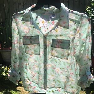 Chiffon button down